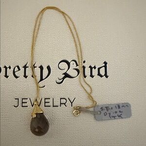 14k yellow Gold Smoky Topaz & Diamond Necklace